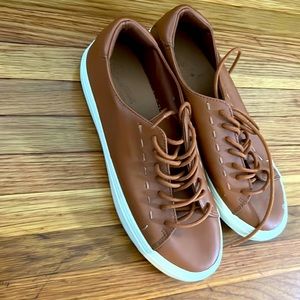 Brown, target brand sneakers.  Women’s 7.5